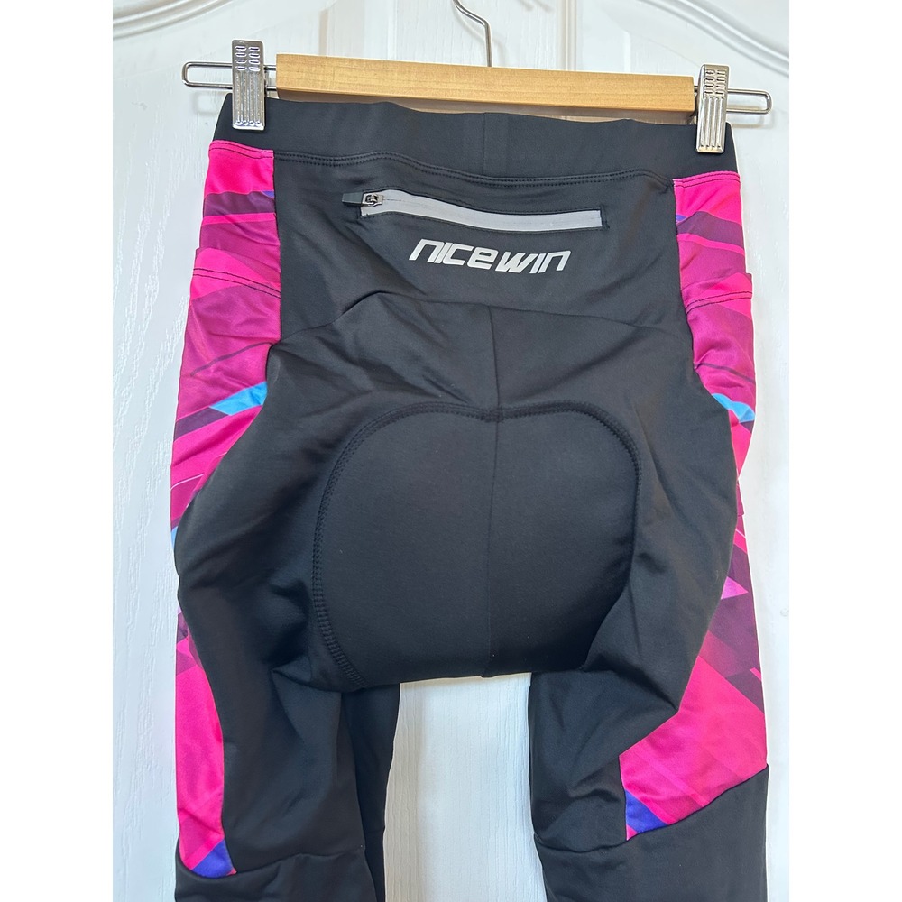NICEWIN Womens Cycling Pants Padded Bike Tights Black Pink Size Small NWT - Picture 4 of 5